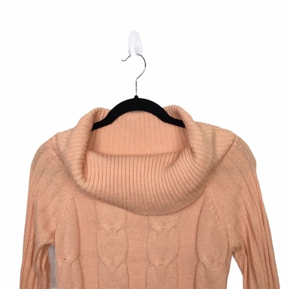 New York & Co Company Soho Jeans Peach Cable Sweater - Picture 3 of 9